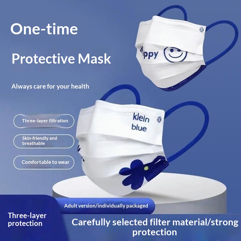 Disposable Mask Blue - Masker sekali pakai warna biru Klein